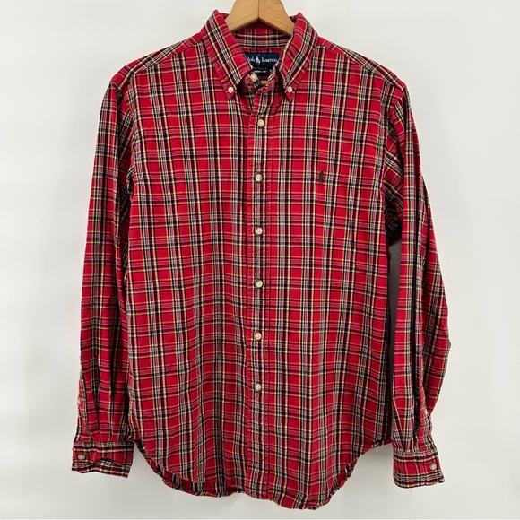 Ralph Lauren Other - Ralph Lauren Plaid Shirt Mens Medium Red Button Down Green Pony Logo